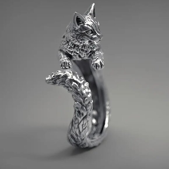 Vintage ring with a cat - Picture 5 of 7